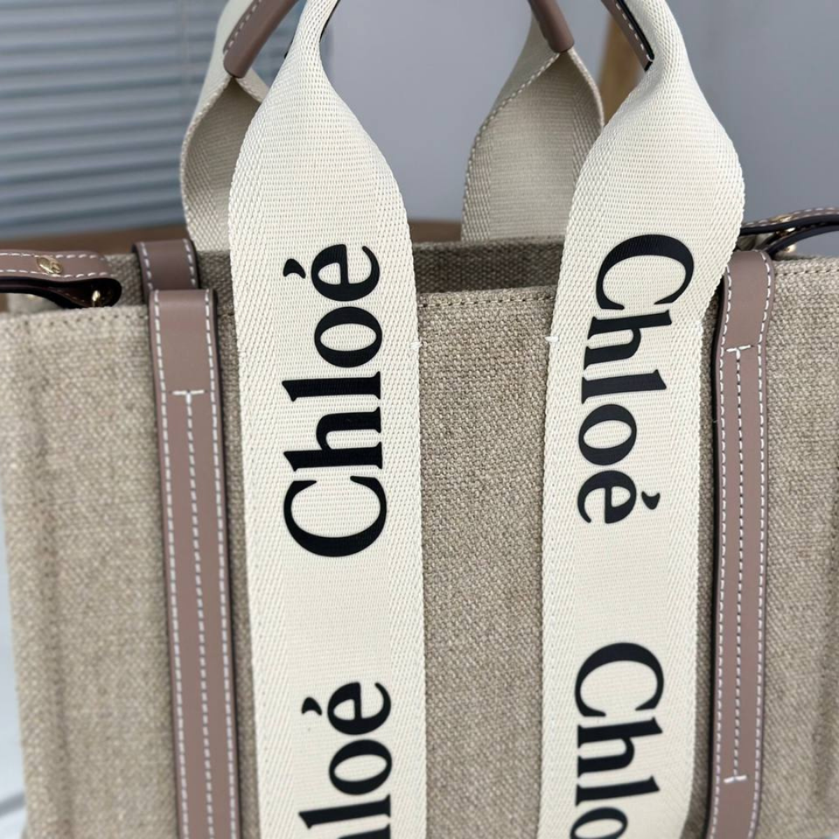 GROSSE HOLZTASCHE AUS LEINEN VON CHLOÉ