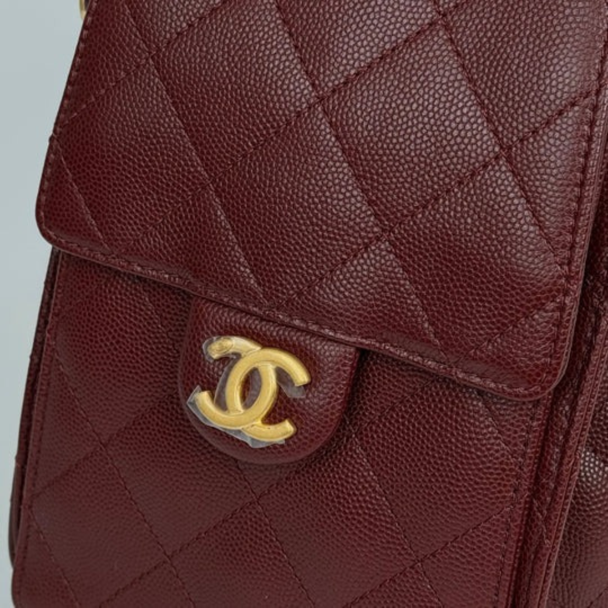 CHANEL 25 BORDEAUX KAVIAR & BALLERINA FLATS SET