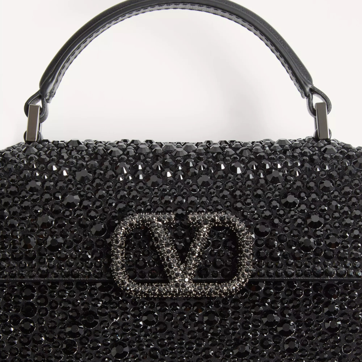 VALENTINO GARAVANI VSLING MINI-TASCHE MIT KRISTALLEN IN SCHWARZ