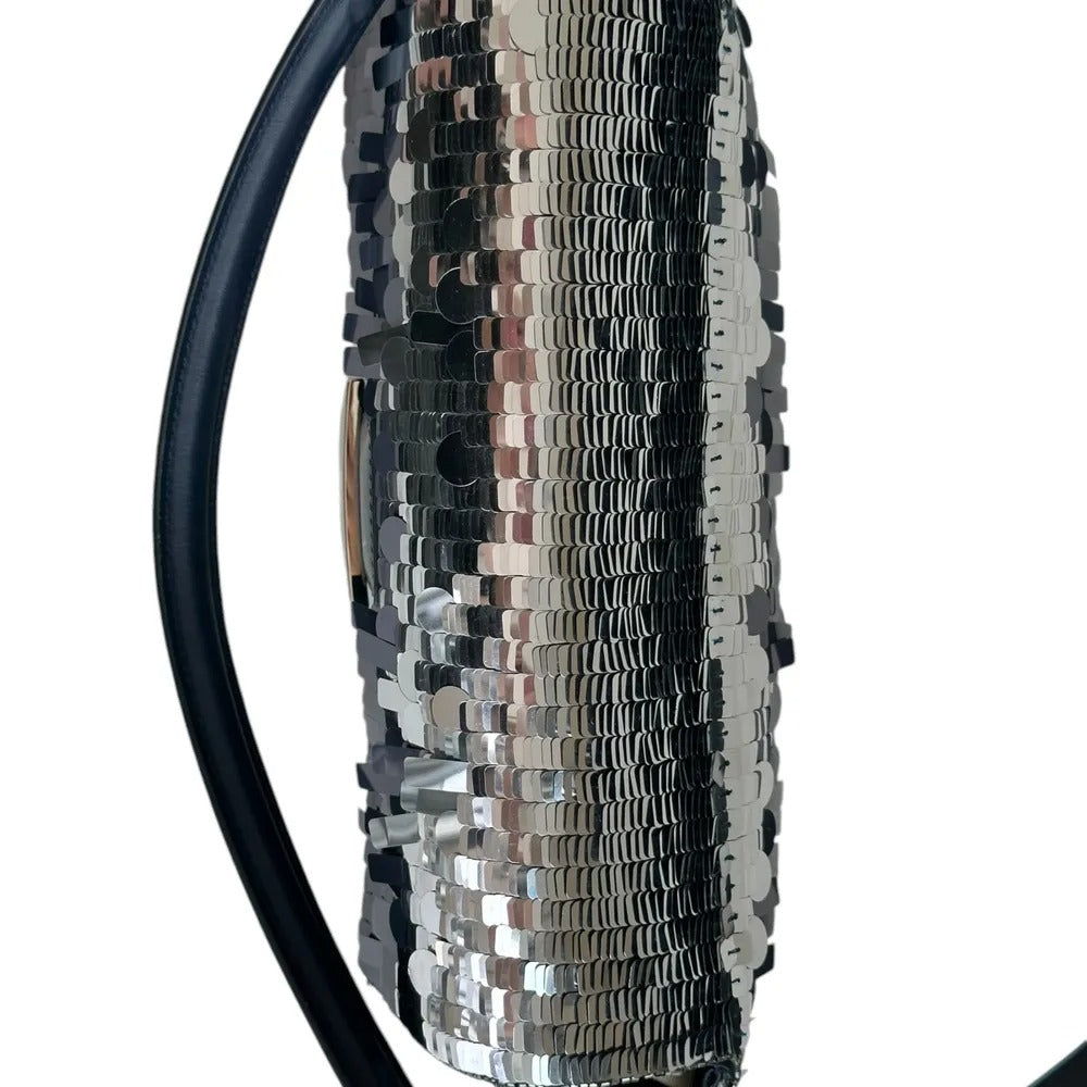 FENDI BAGUETTETASCHE AUS BLAUEN PAILLETTEN UND LEDER